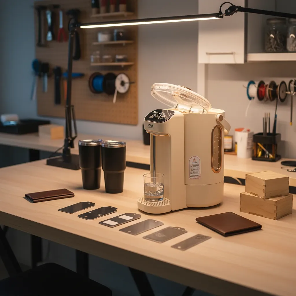 Lifestyle image of the kettle with user interaction