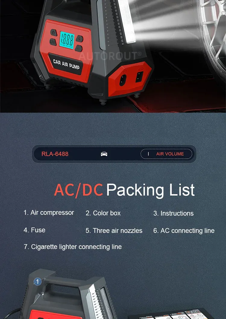 A rechargeable air compressor can demonstrating high-pressure dust removal