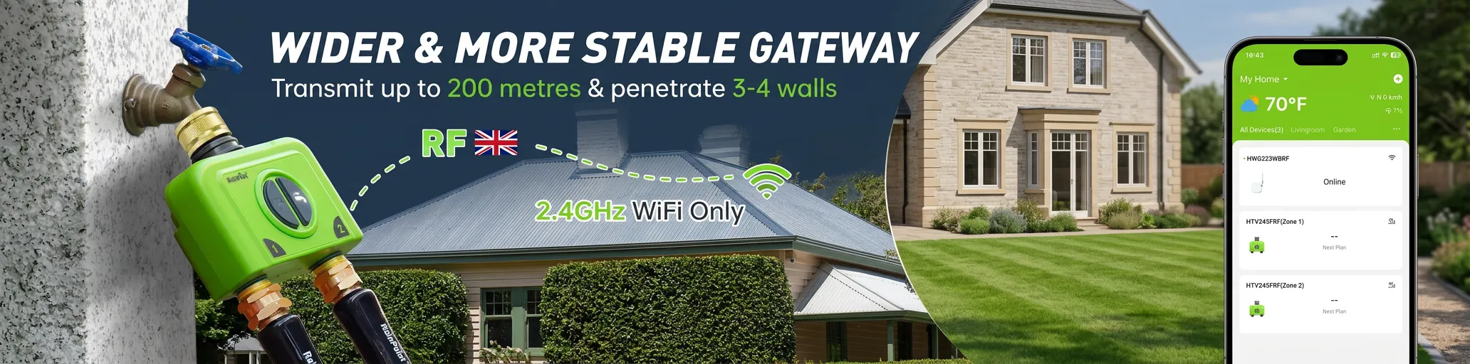 Rainpoint Two-Zone Wifi Water Tap Timer product features