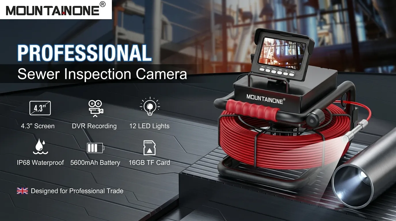 High-definition integrated screen on an industrial borescope showing clear inspection footage.
