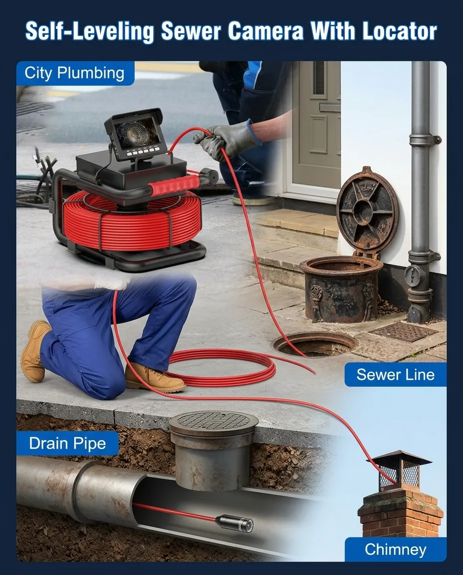 Different types of professional pipe inspection cameras