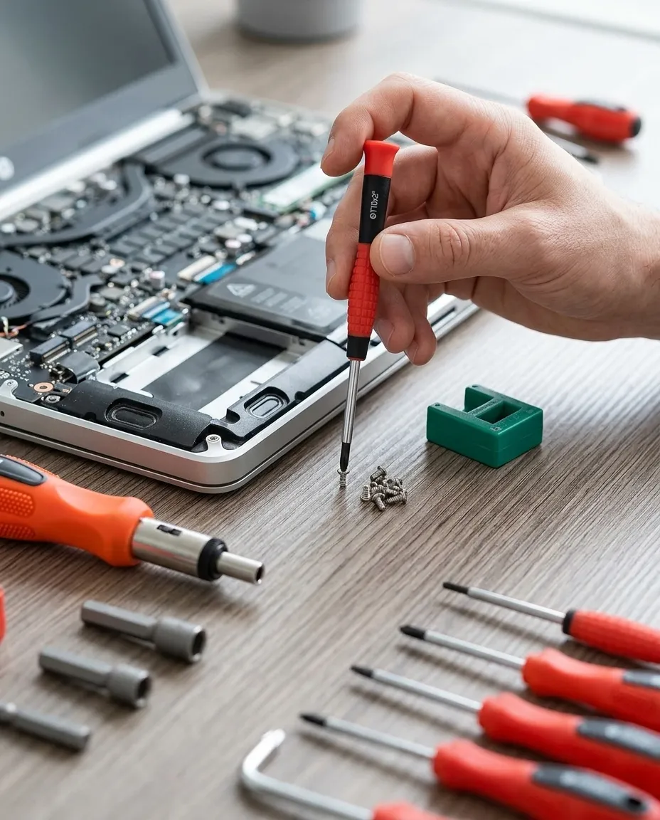 Close-up of magnetic drill bits for secure retention