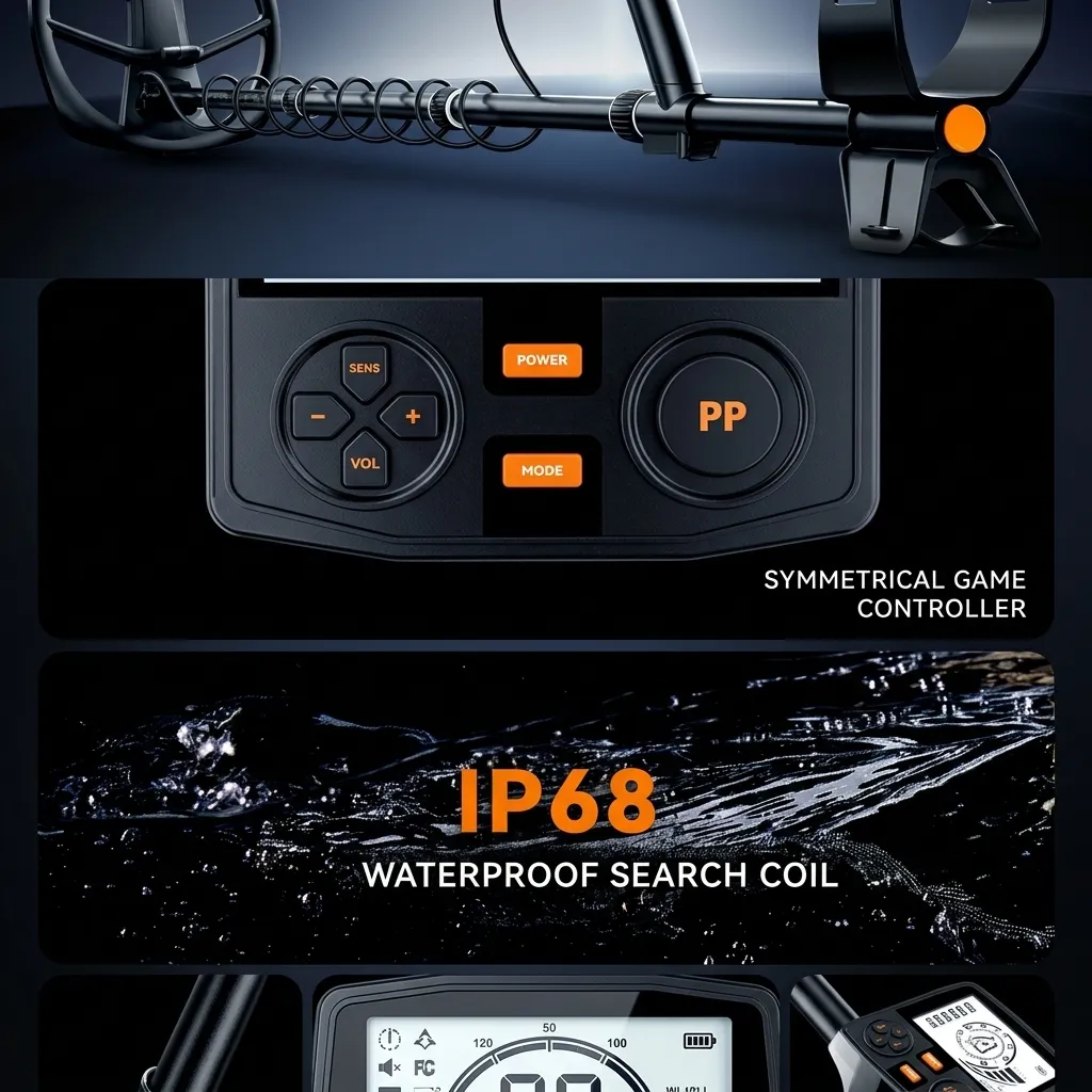 Sunpow metal detector technical specifications infographic