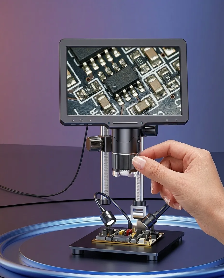 Digital microscope being used for detailed coin collecting and inspection