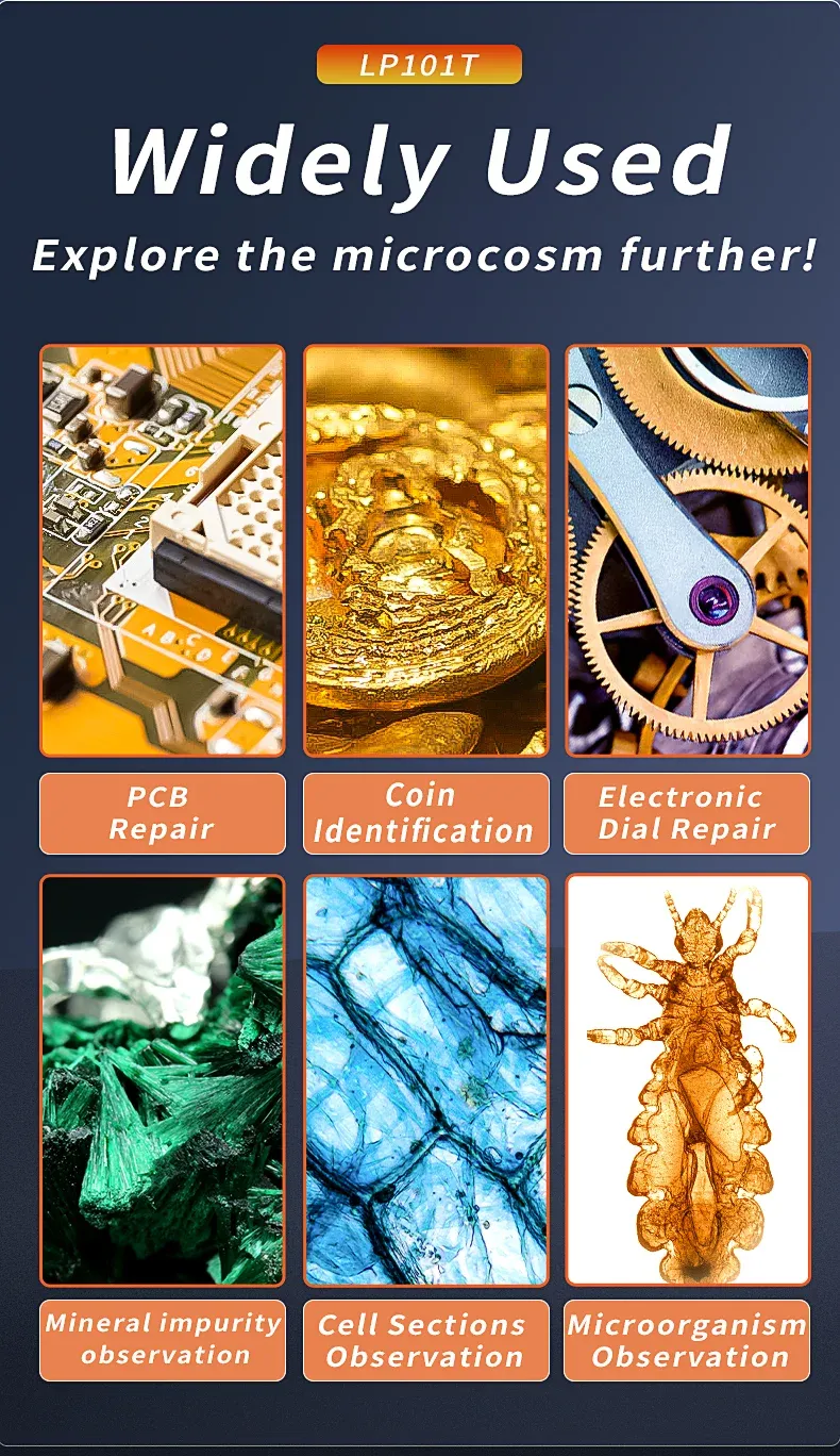 Technical specifications infographic for choosing the right digital microscope