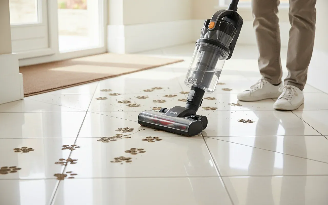 Lifestyle scene of a DIY enthusiast using a laser level on a home project