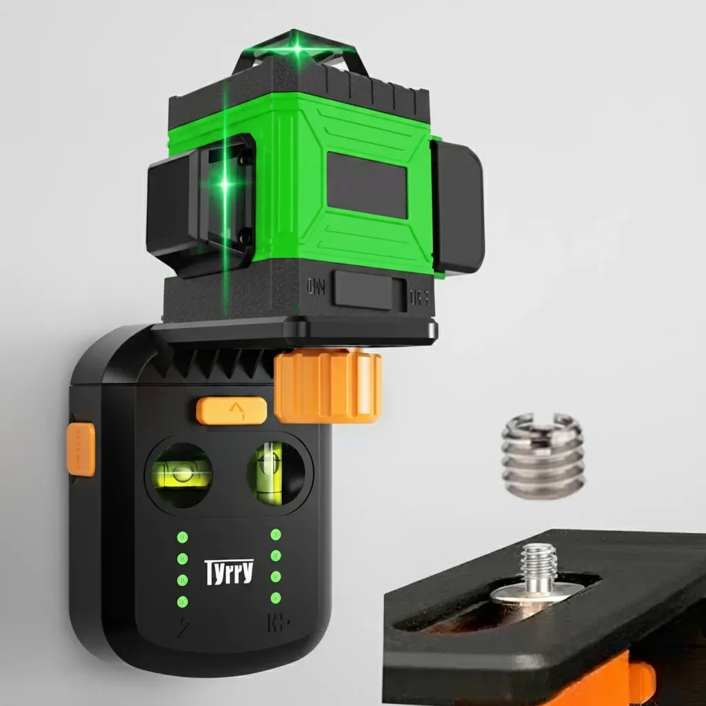 Infographic showing accuracy and range data for laser levels