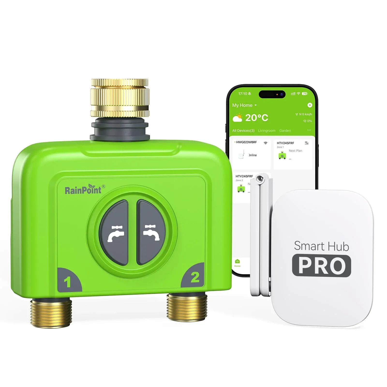 Smart water timer zones watering UAE villa lawn and flower beds